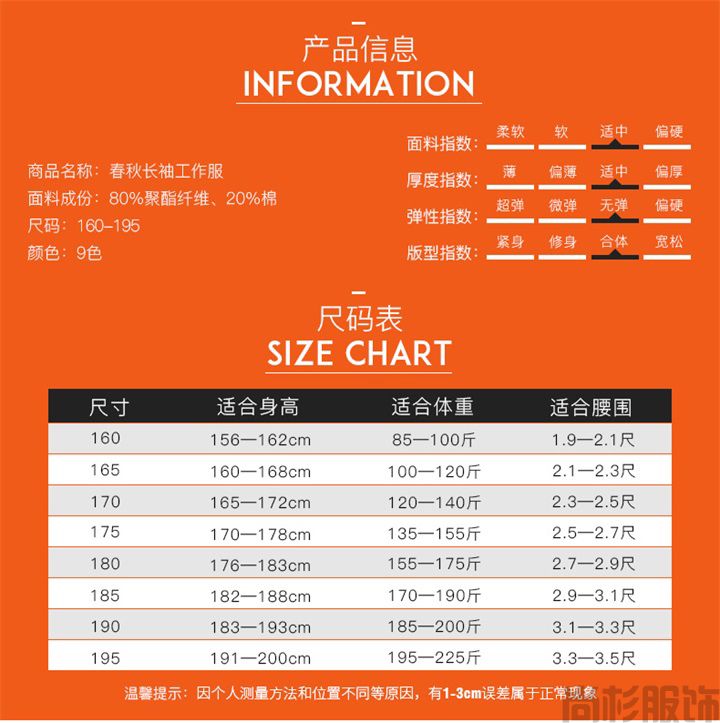 JC001滌棉春秋工作服,長袖工作服(圖3)